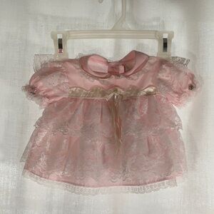 Vintage Pink Lace Baby Dress w/ ruffles and bottoms 6-9 months